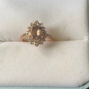 Elegant Rose Gold Gemstone Ring
